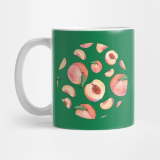 Tasty peaches round print Mug